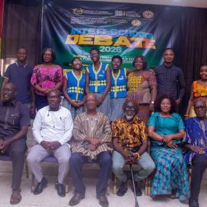 Accra Girls’ SHS winners with judges at Ghana Culture Week 2026.